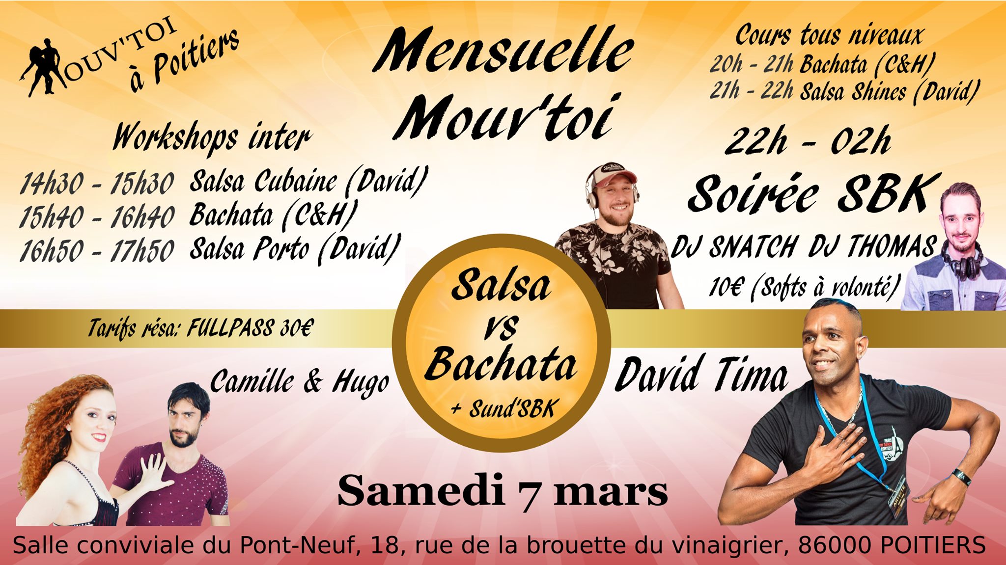Salsa vs Bachata avec David Tima Camille & Hugo