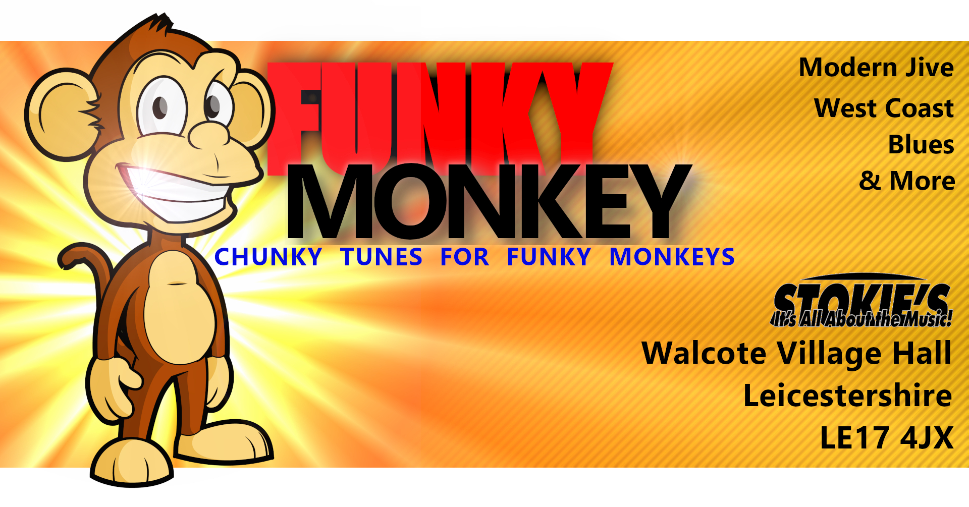 FUNKY MONKEY - NEW! Saturday 18th March