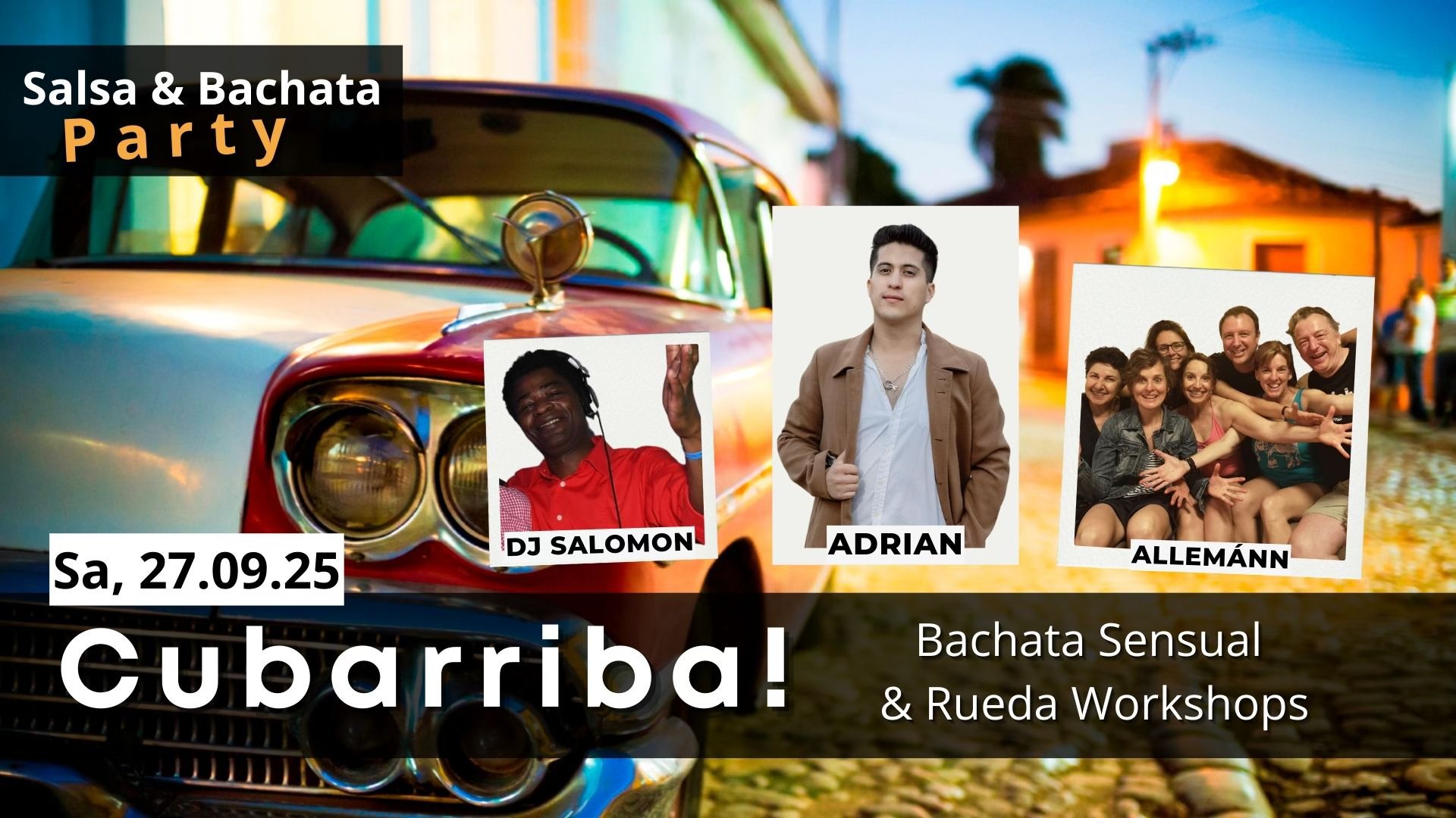 Cubarriba ๐ต๐ท Bachata & Rueda Workshops Salsa Bachata Party
