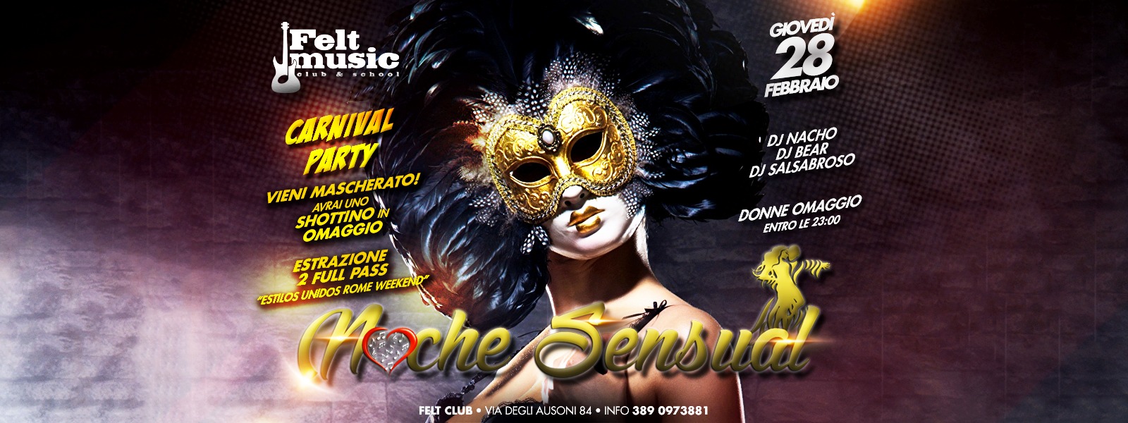 Noche Sensual Carnival Party Giovedi 28