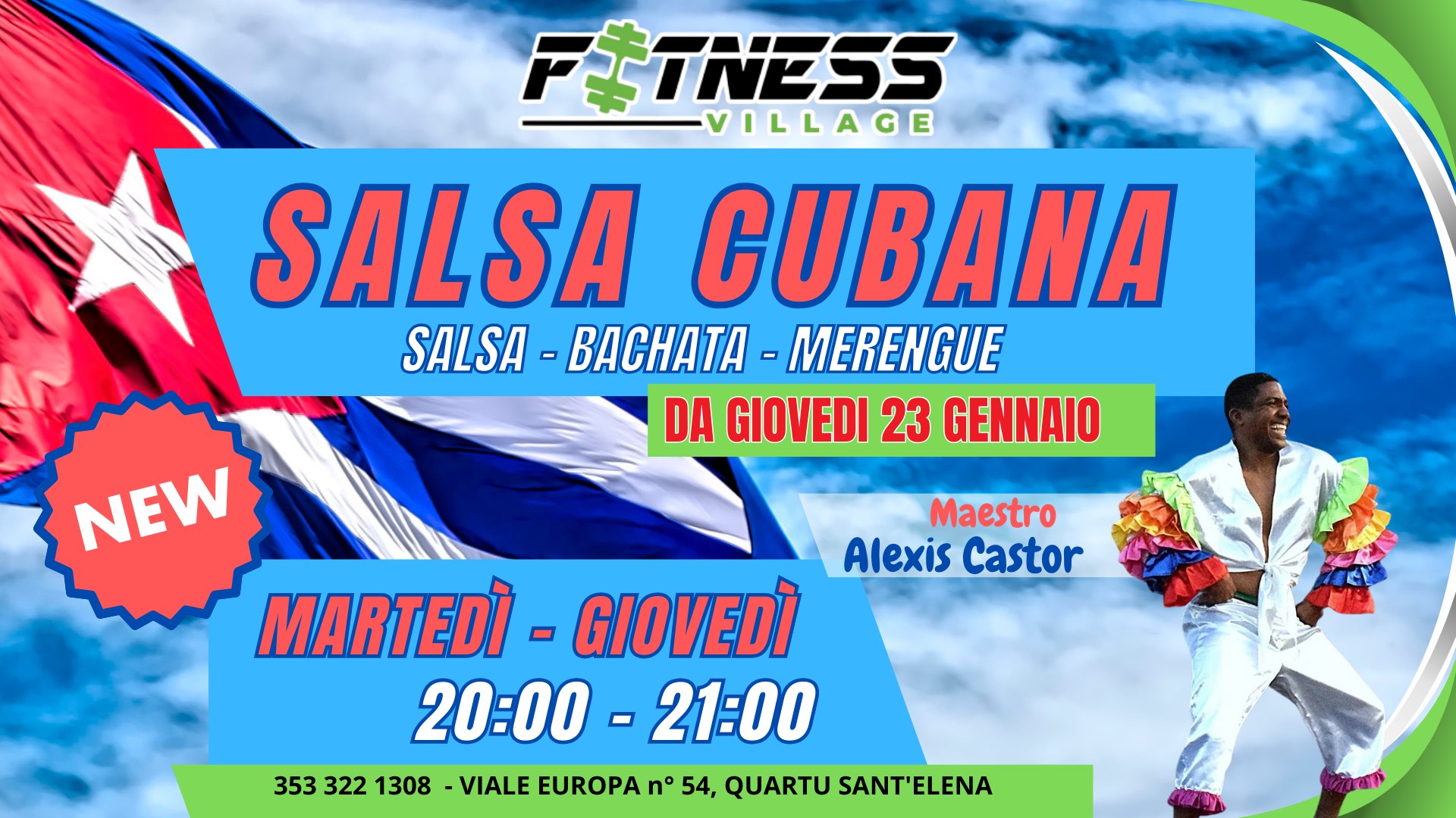 CORSO DI SALSA CUBANA (SALSA-BACHATA-MERENGUE) FITNESS VILLAGE QUARTU