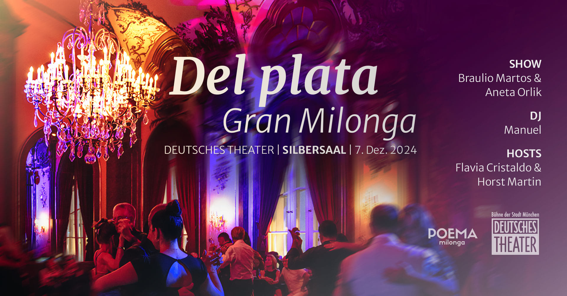 DEL PLATA Gran Milonga! SHOW Aneta Orlik & Braulio Martos DJ Manuel Frantz