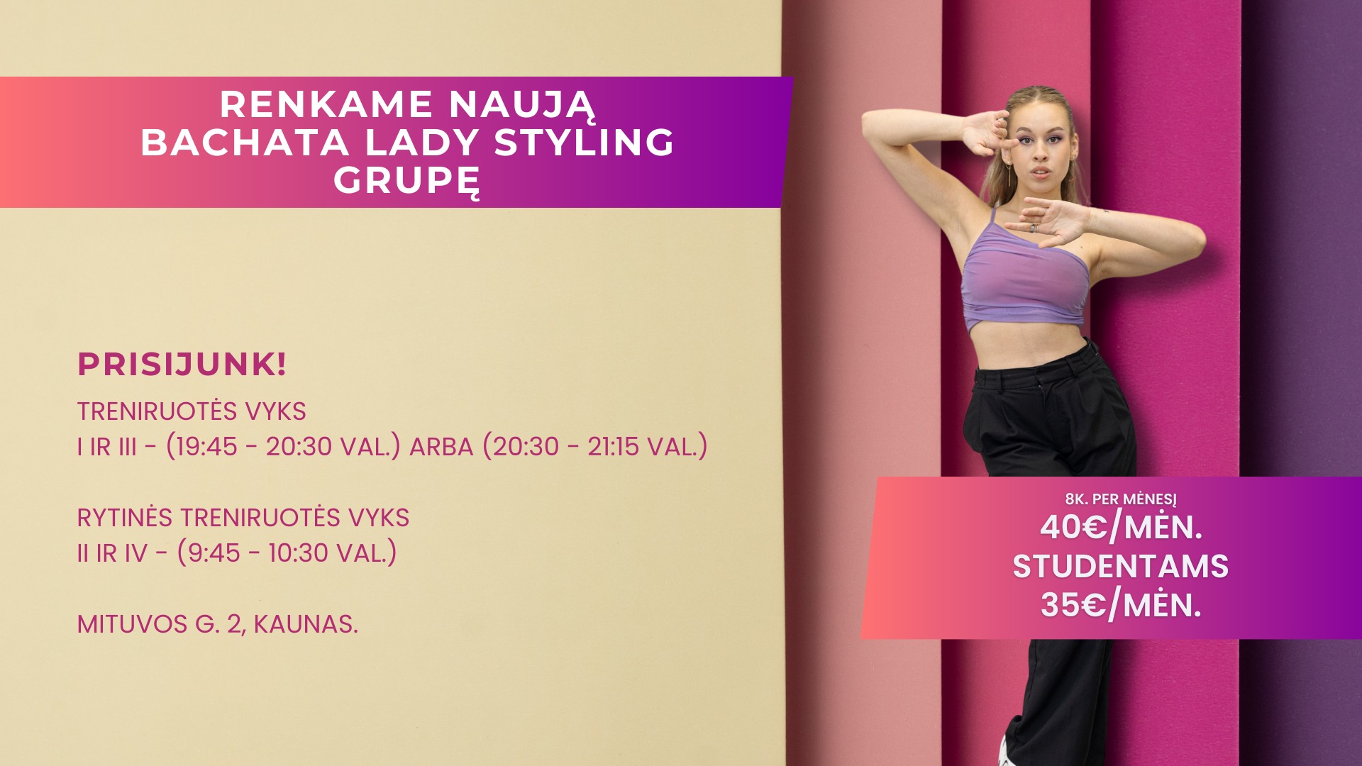 Naujos Bachata lady style grupės