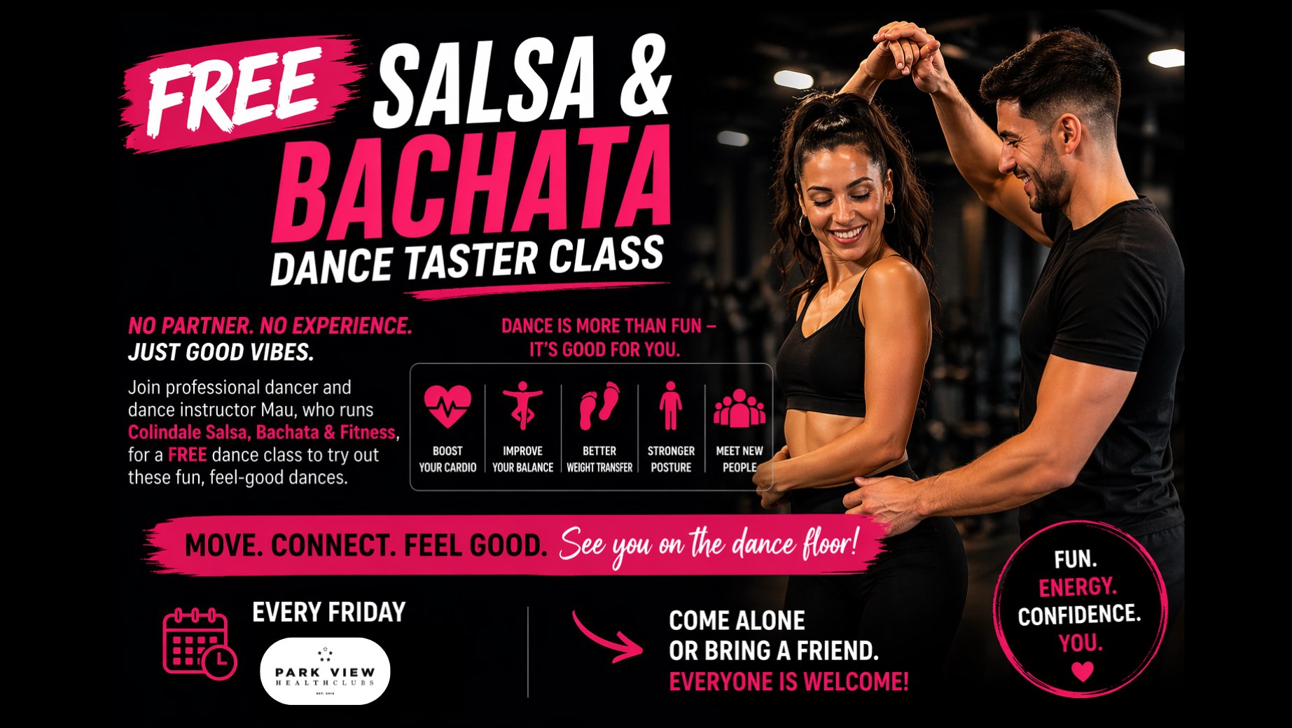 FREE Salsa & Bachata dance taster class for beginners @ Park View Healthclub, Colindale
