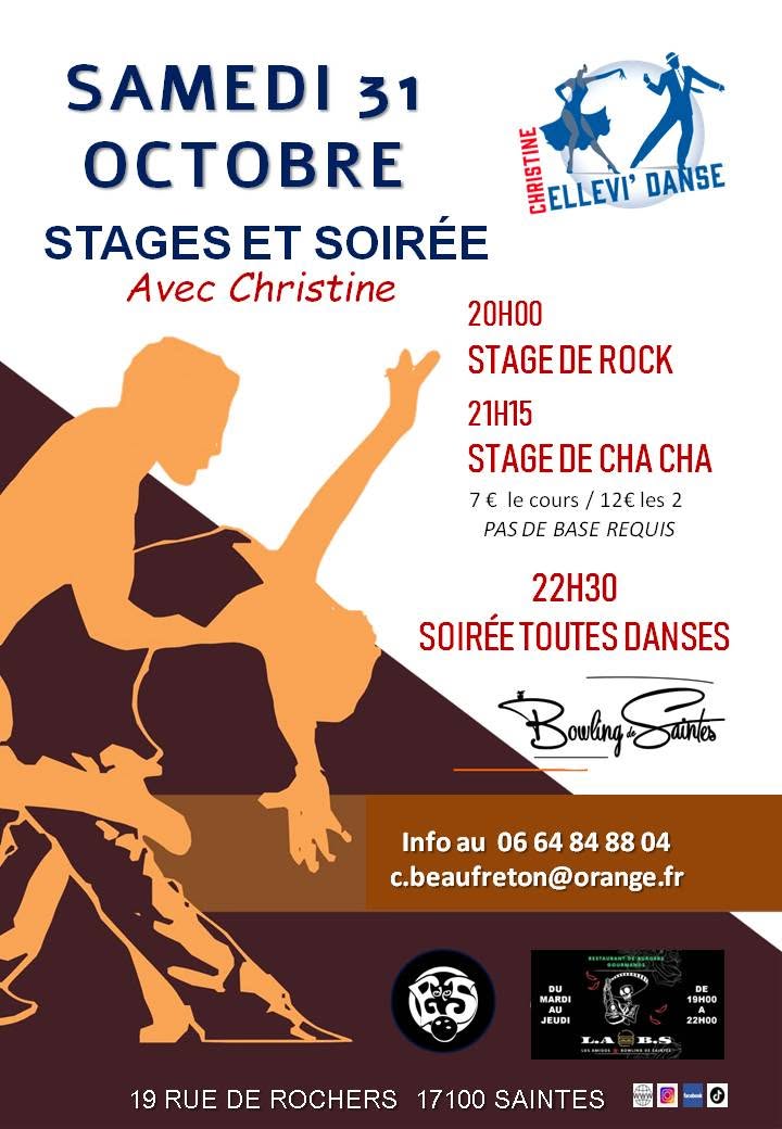 Stages Rock et Cha cha avec Christine Ellevi'Danse et soirée toutes danses