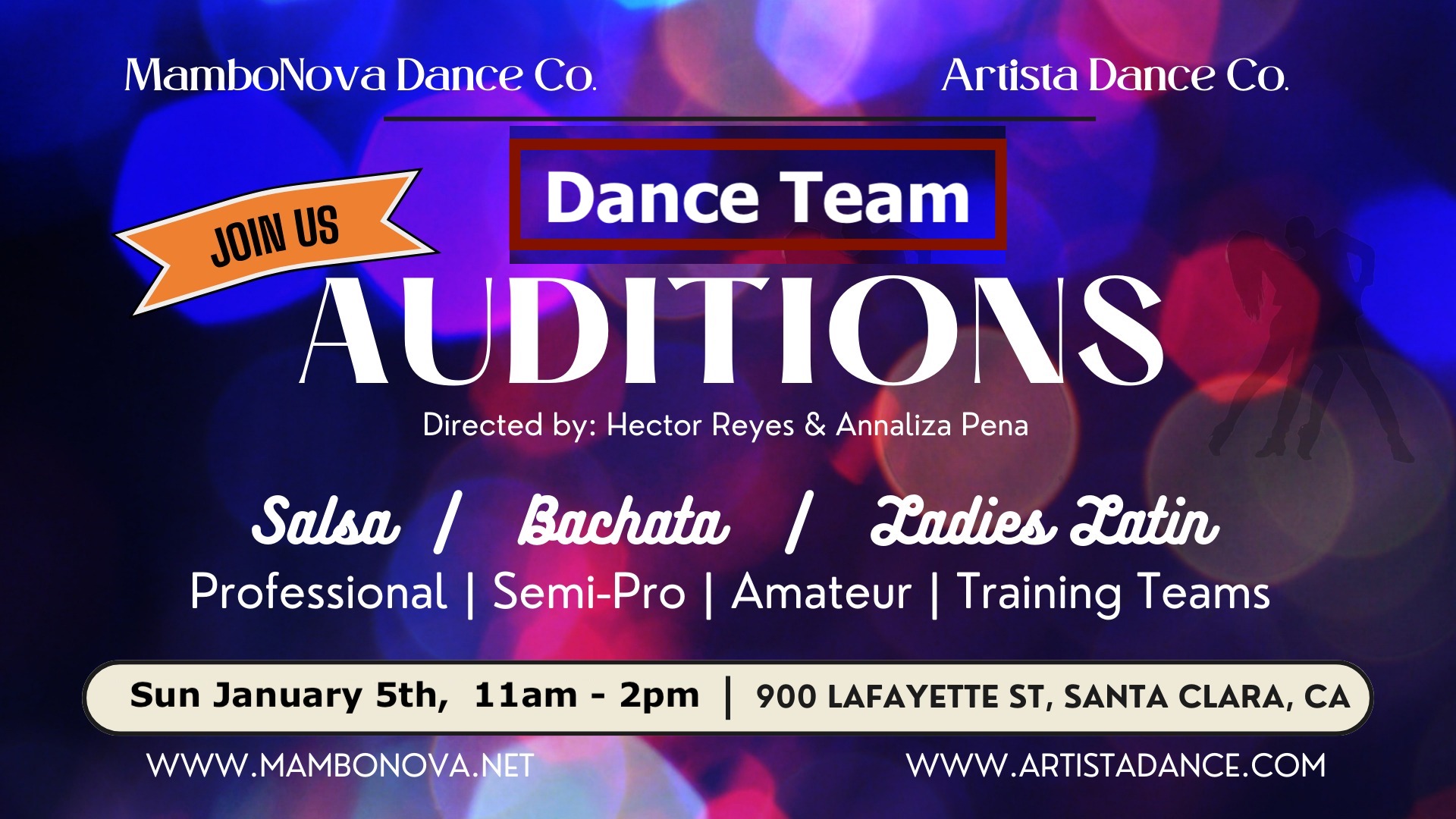 Mambonova & Artista Dance Co. Second Dance Team Auditions