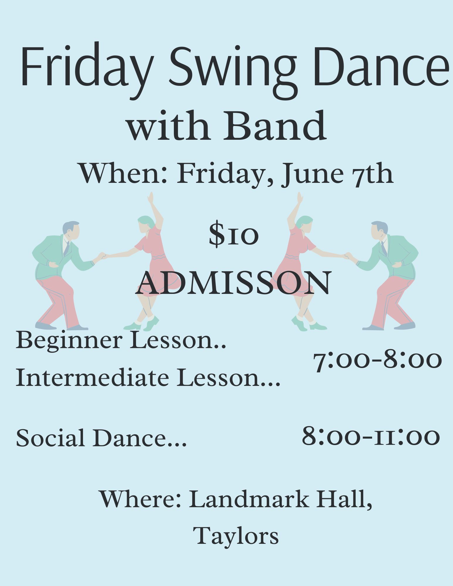 Friday Swing Dance with a Live Band
