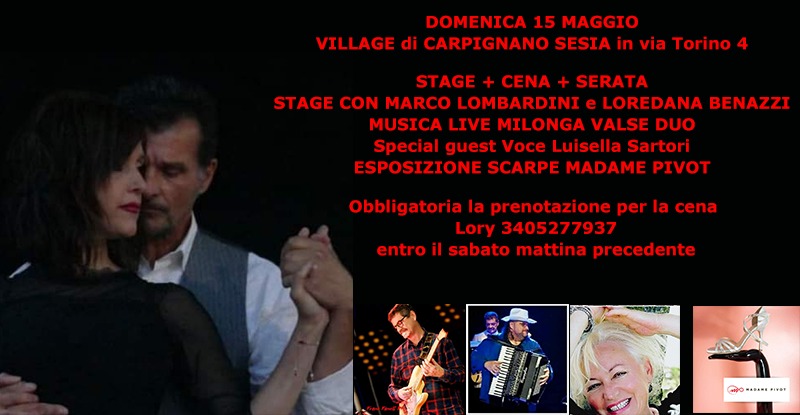 Stage Tango Argentino + Cena + Serata con Musica Live al village di Carpignano (No)