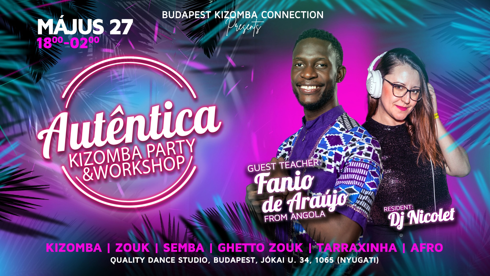 AUTENTICA Kizomba Party & Workshop MÁJUS27