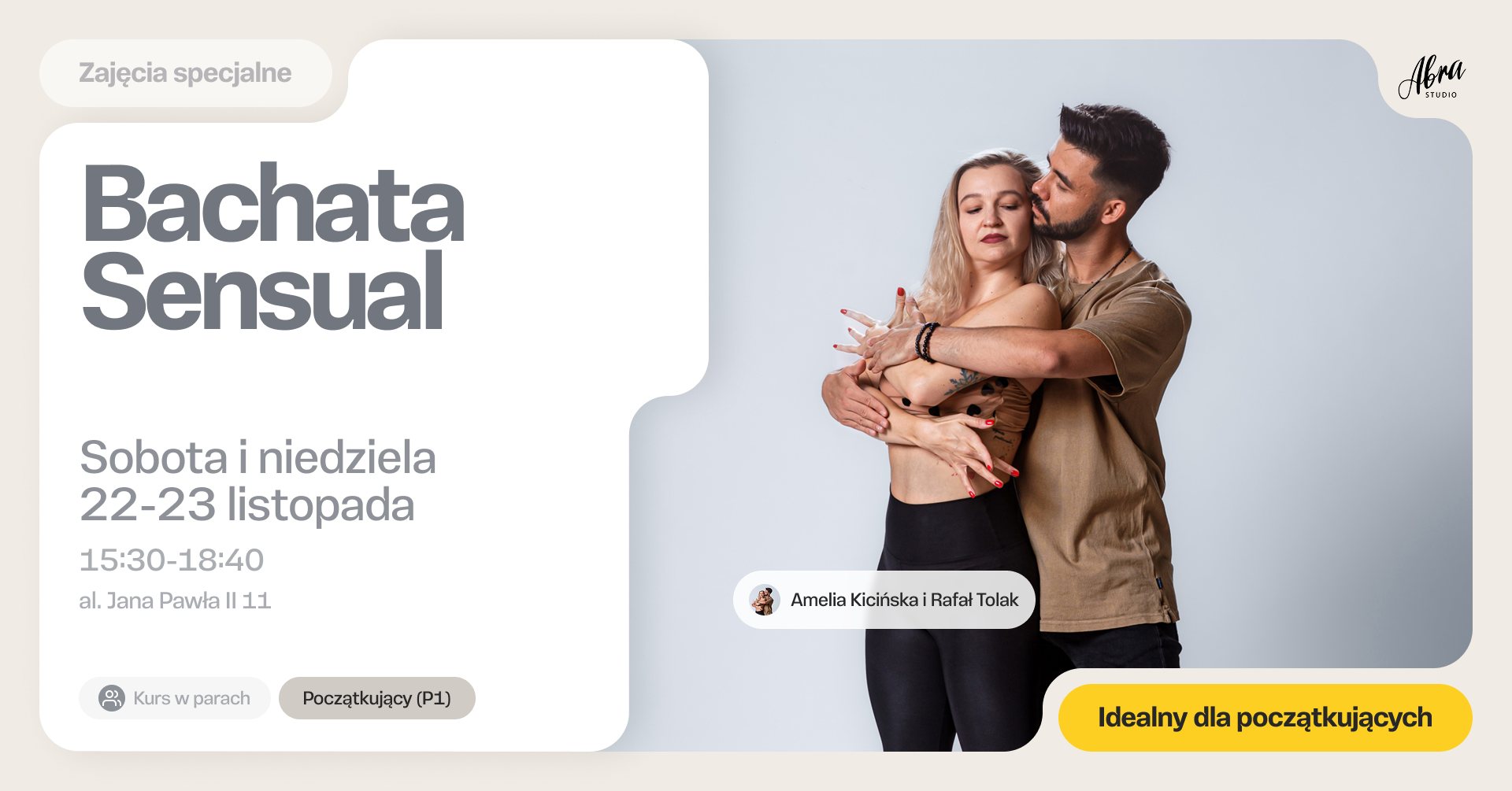 Bachata Sensual z Amelią & Rafałem dla początkujących (P1)