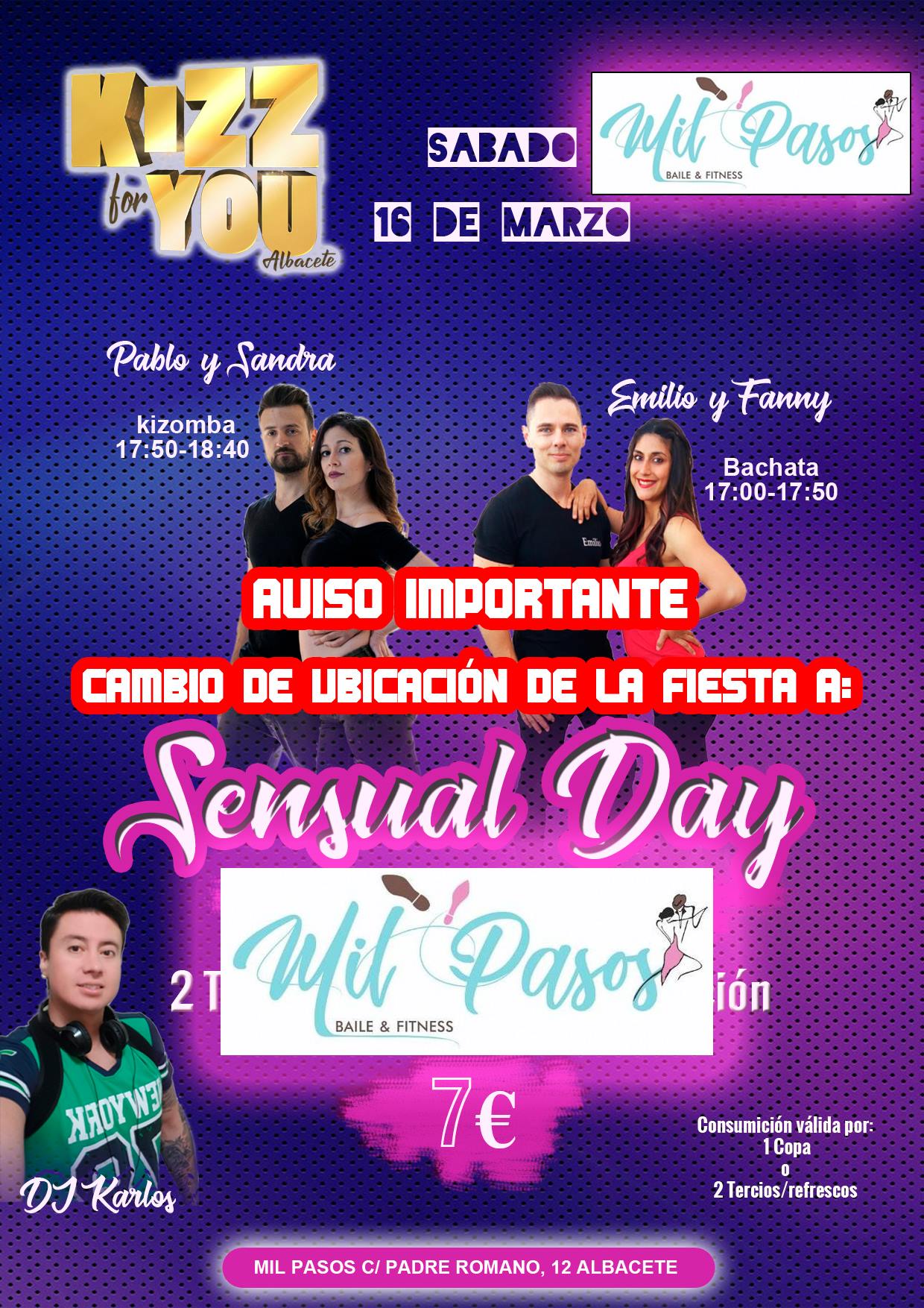 Sensual Day 16 de Marzo- Social BKS Sala Mil Pasos Albacete