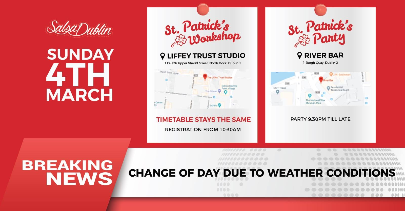 Salsa Dublin St.Patrick's Salsa Bachata Workshop & Monthly Party