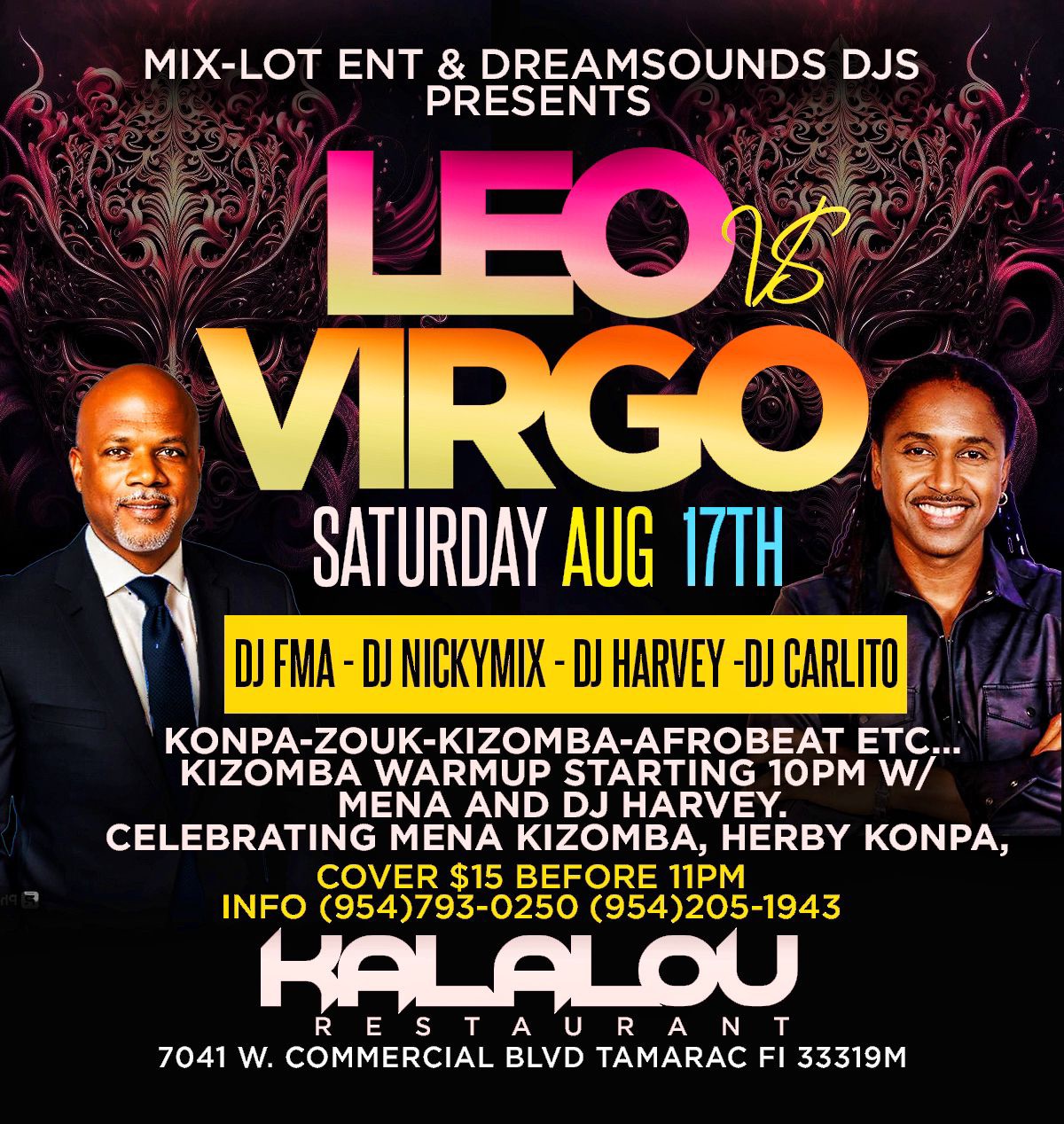 KZK 3rd Saturdays Rendezvous at Kalalou celebrating August B-Days.