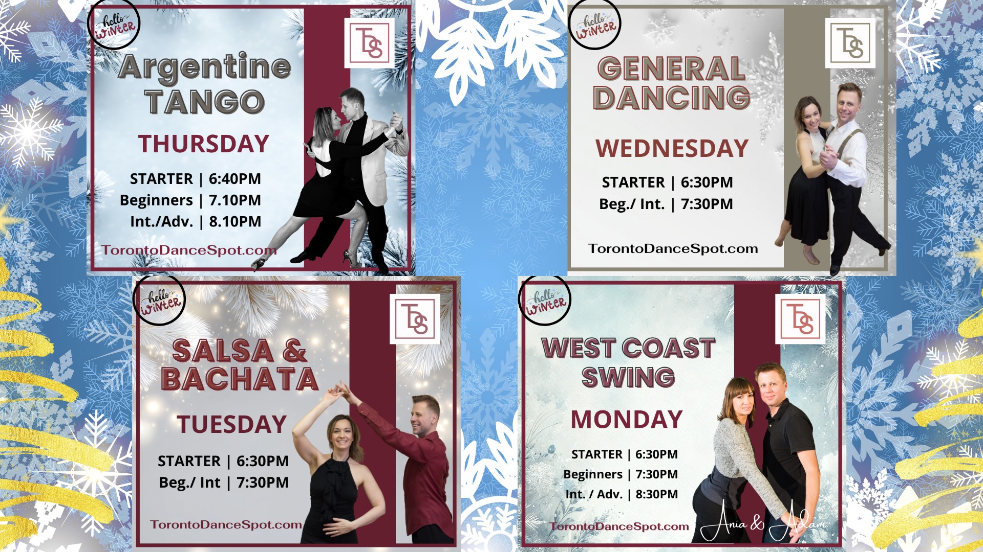 ✨Winter DANCE Classes with Ania & Adam - Toronto Dance Spot ✨