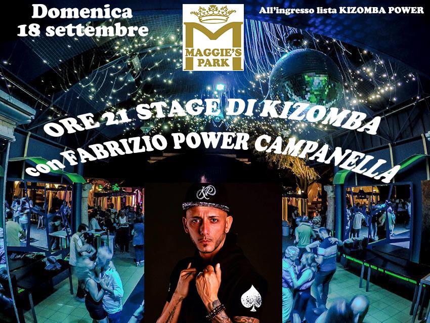 Domenica 18 settembre stage di Kizomba con Fabrizio Campanella