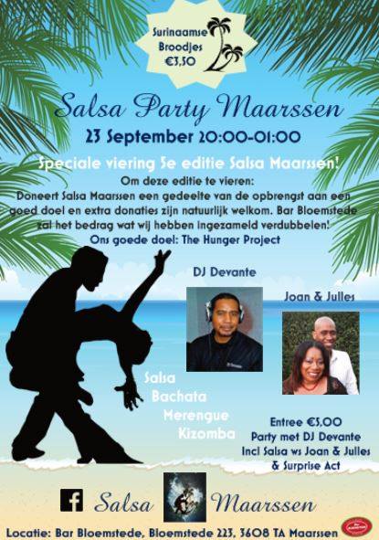 Zaterdag 23 september Speciale viering 5e editie Salsa Maarssen!