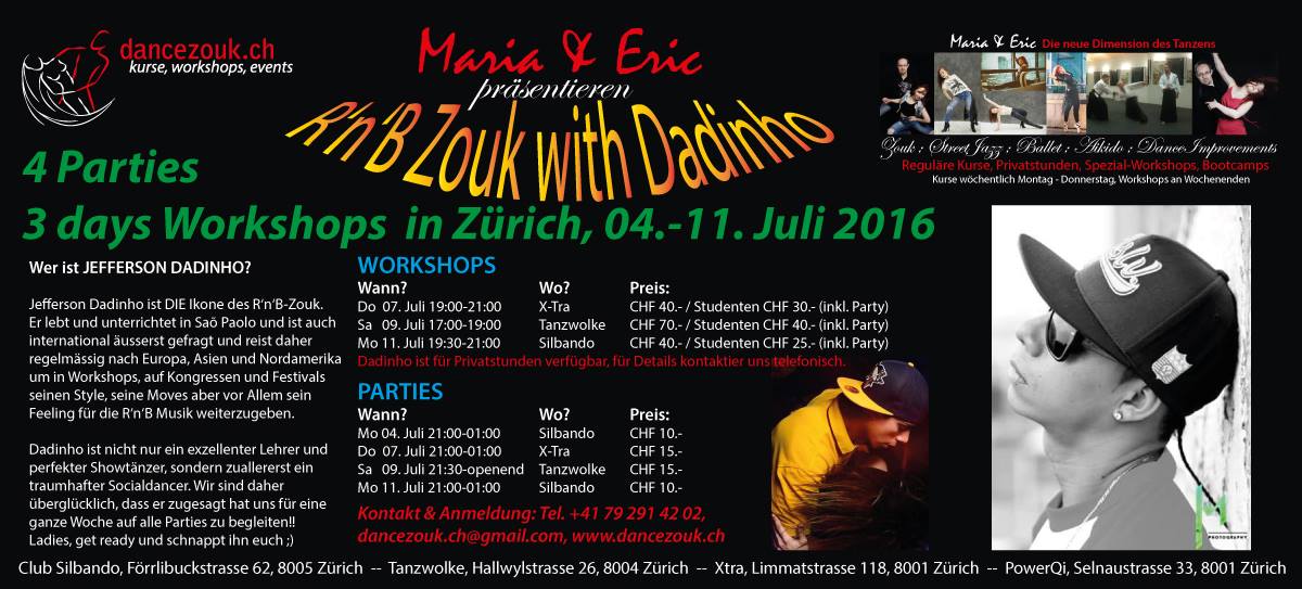R'n'B Zouk Week in Zurich mit Jefferson Dadinho