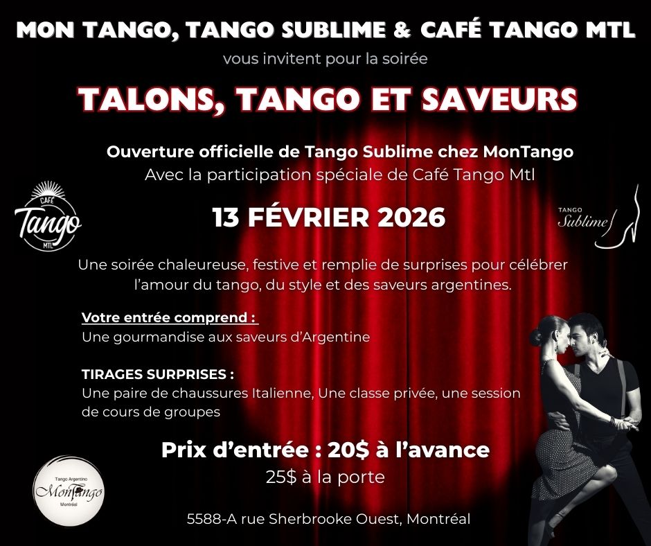TALONS, TANGO et SAVEURS - Lancement de la boutique Tango Sublime chez MonTango