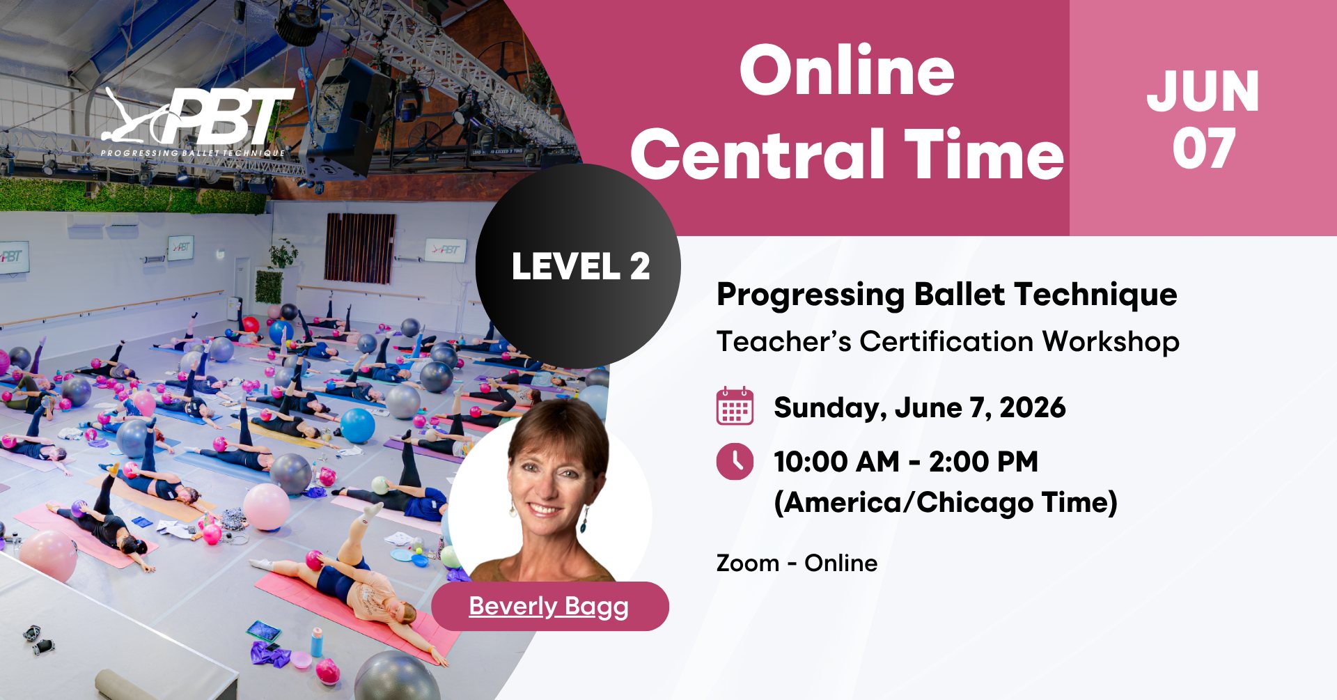 Online Central Time Progressing Ballet Technique Teachers Certification Workshop Level 2 Beverly