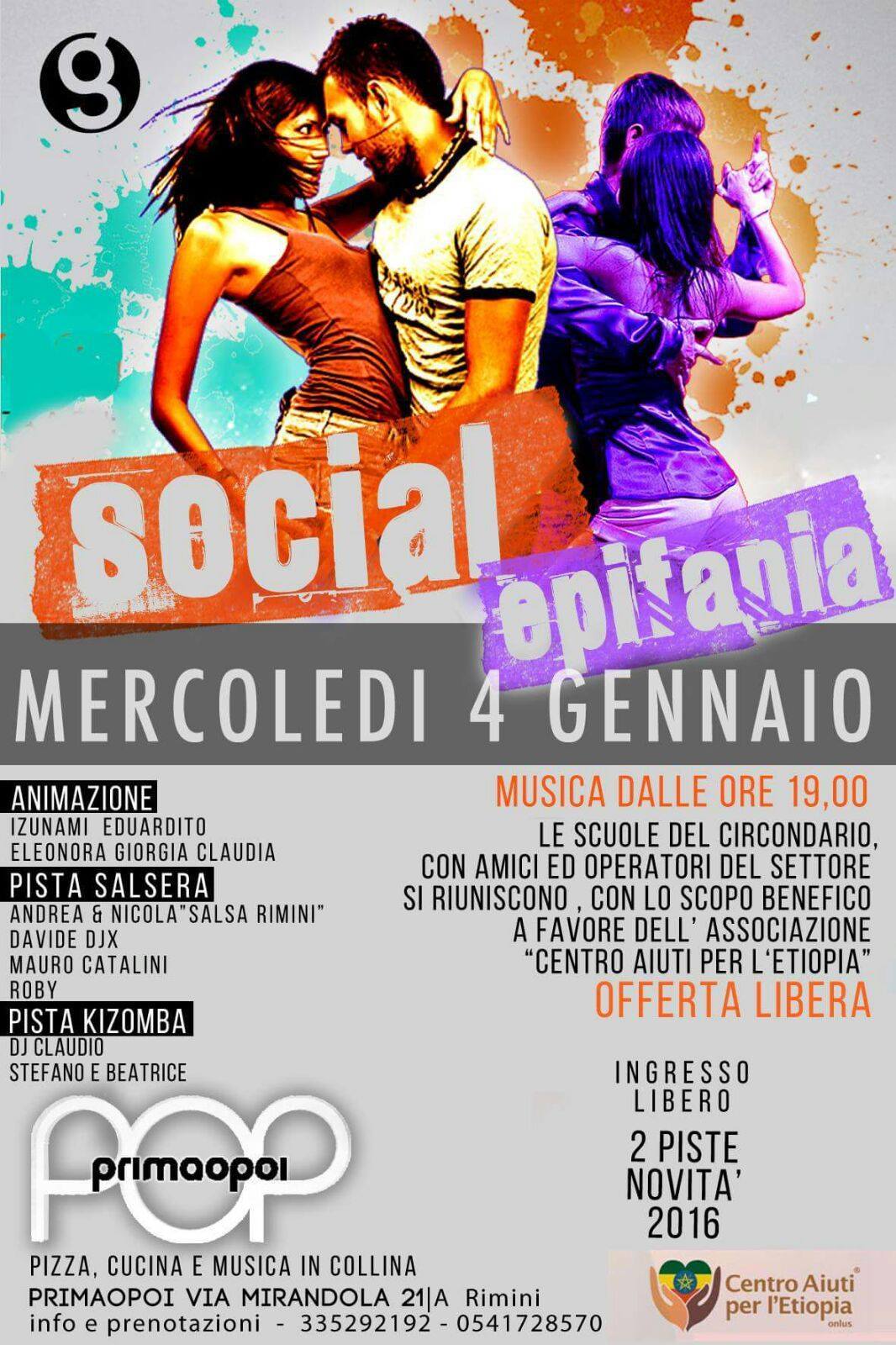 Social Epifania_Mercoledi 4 gennaio_Prima o Poi Rimini