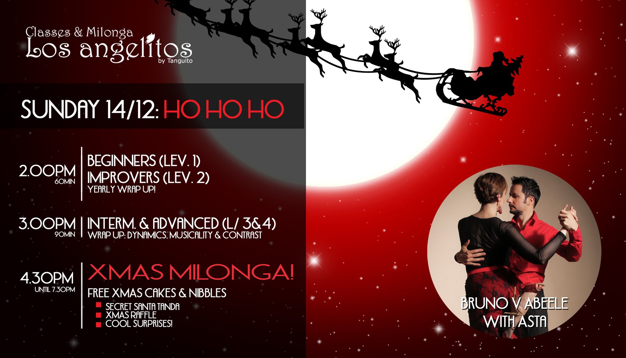 SPECIAL XMAS PARTY at Los Angelitos, fun tandas, prizes and more! All invited.