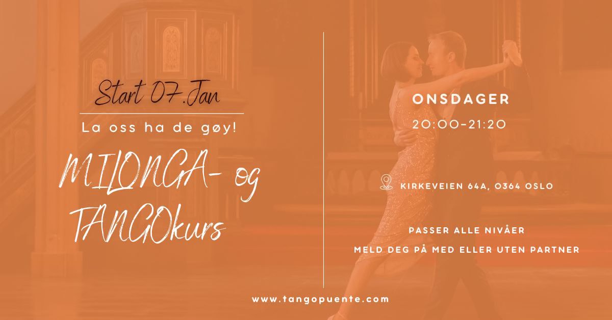 Milonga- og tangokurs start 07.jan