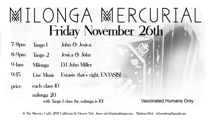 Masked Milonga Mercurial w EXTASIS!