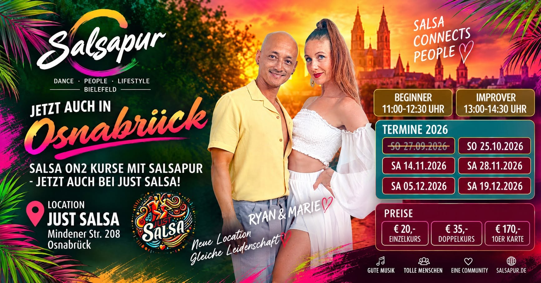 Next ✨Salsa On2 Kurs in Osnabrück✨So 25.10.2026