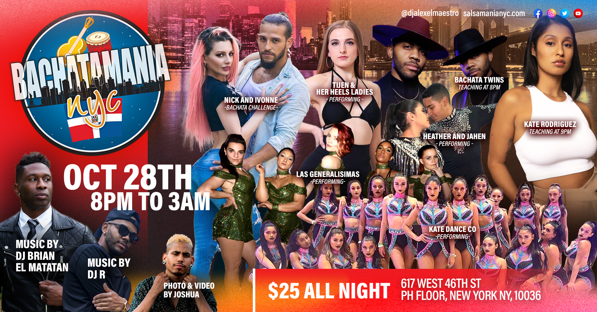 Bachatamania NYC BACHATA Social October 28th