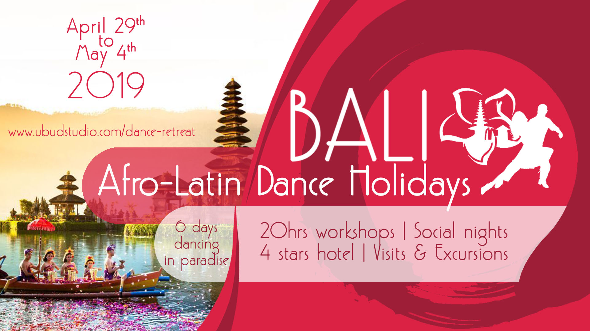 BALI Afro-Latin Dance Holidays, Salsa Bachata Kizomba April 2019