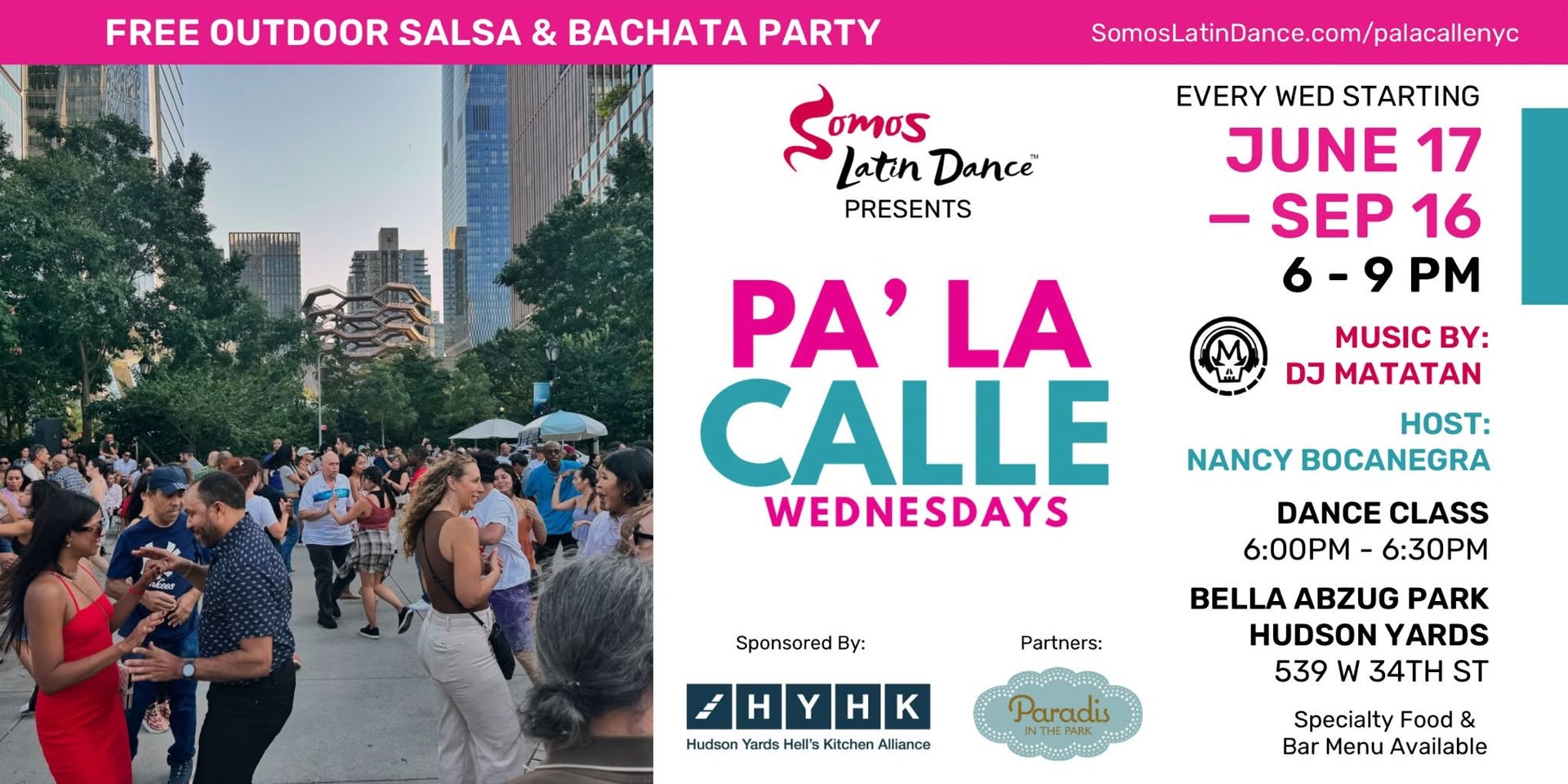 PA’ LA CALLE, FREE SALSA & BACHATA OUTDOORS