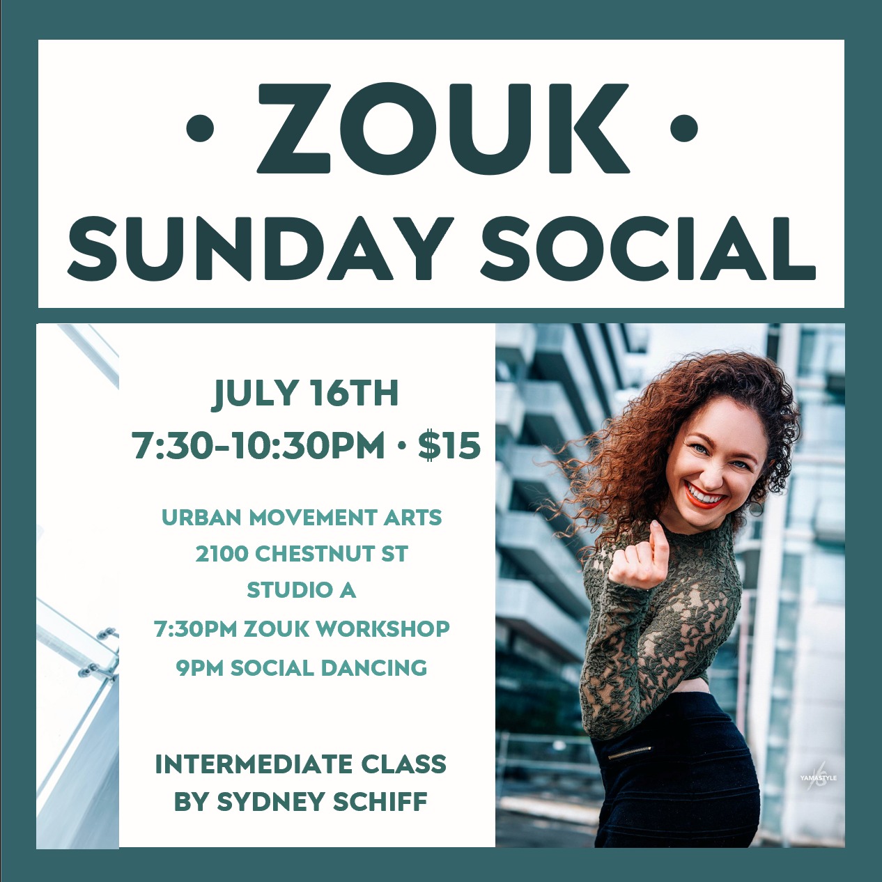 Zouk Sunday Social & Class with Sydney Schiff
