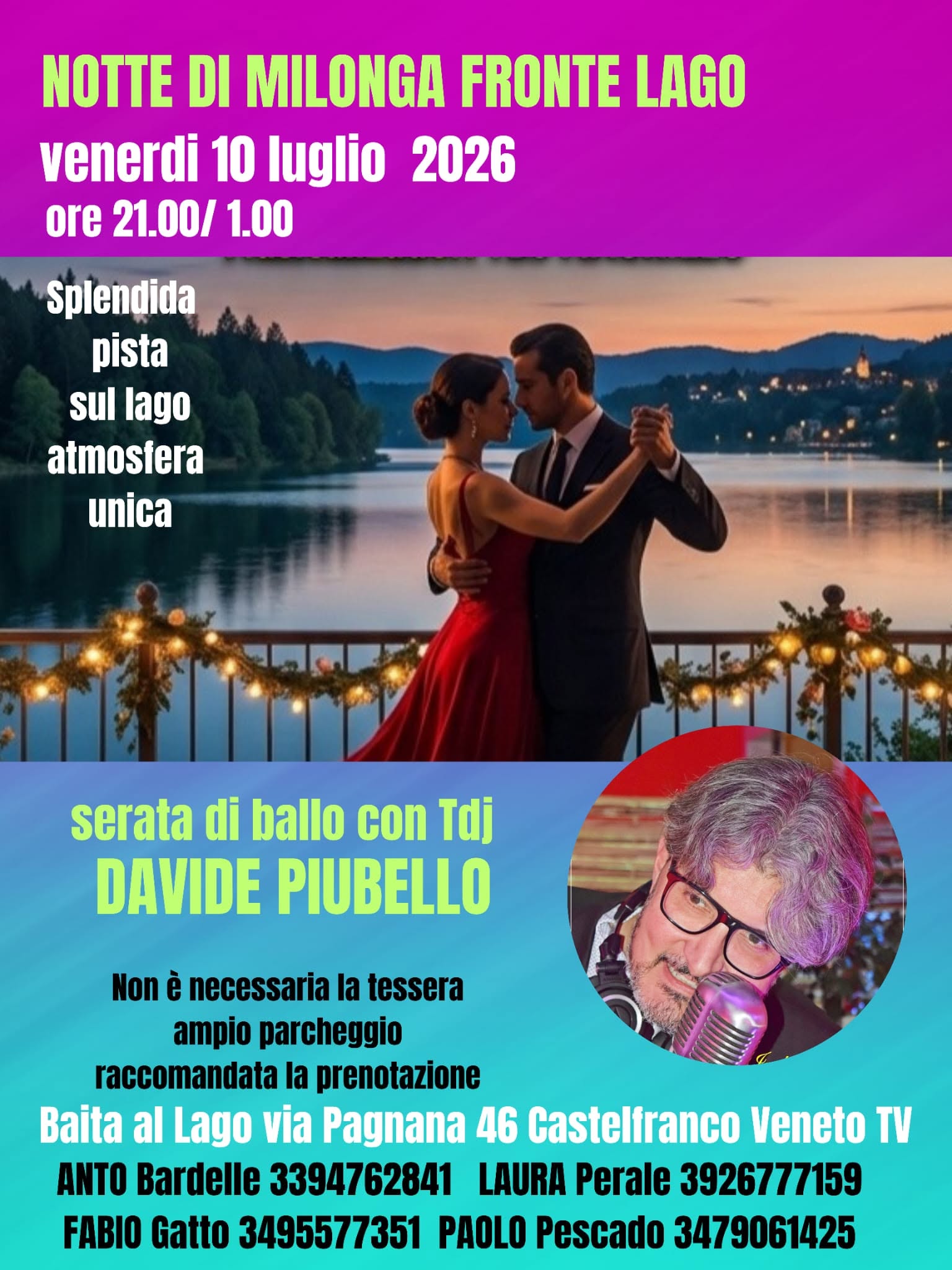 Notte di Milonga Fronte Lago - Tdj Davide Piubello