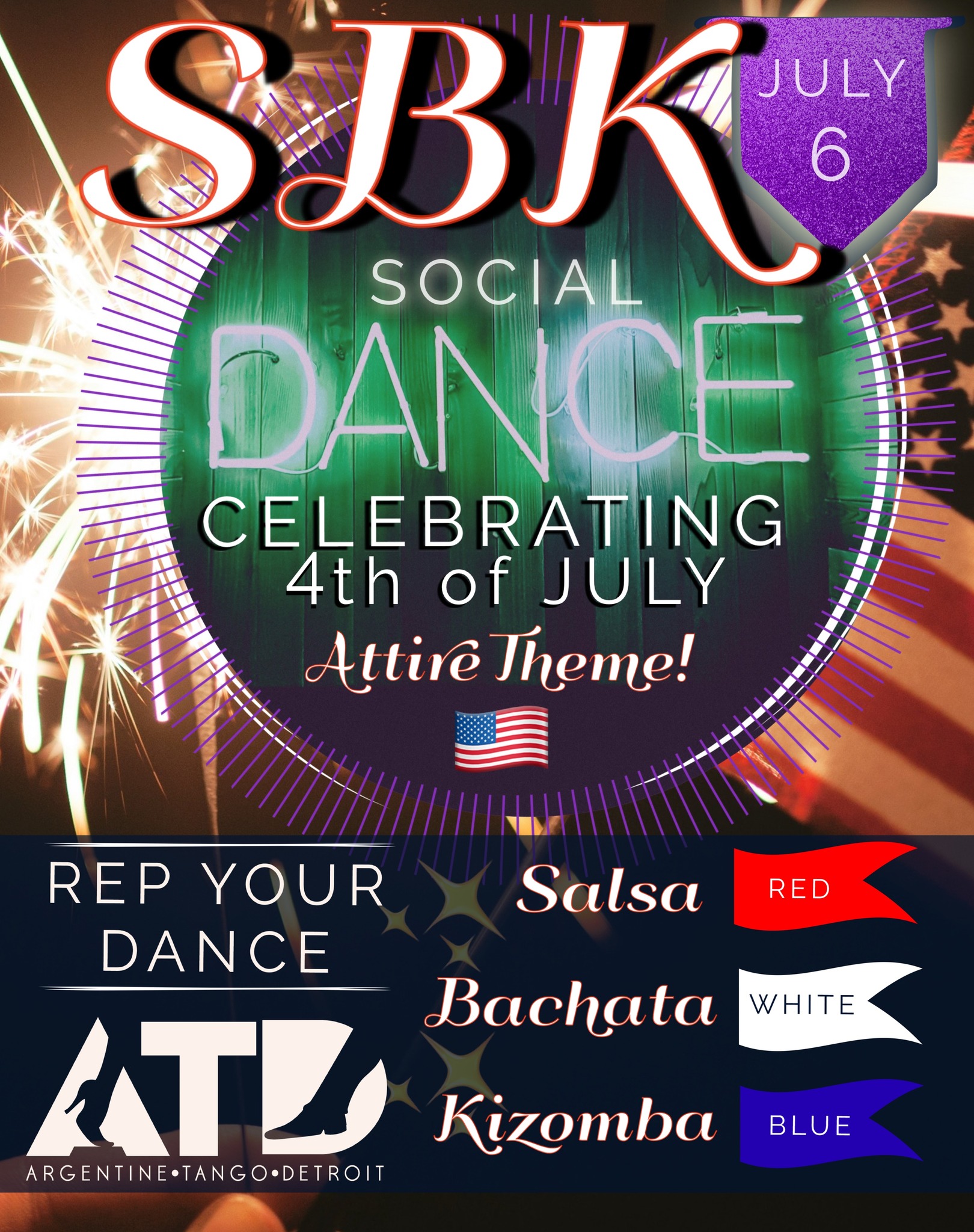 SBK Social Dance Party! Salsa🔴Salsa⚪️Bachata🔵Kizomba 🇺🇸 "Rep your Dance with Colors"