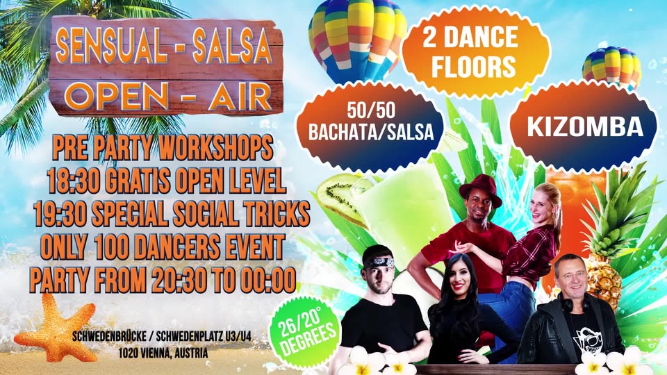 Sensual salsa open-air party 26° degree