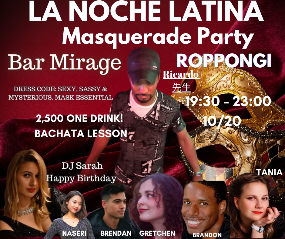 10 20 Lá Noche Latina Masquerade Party 50%salsa 50 % Bachata