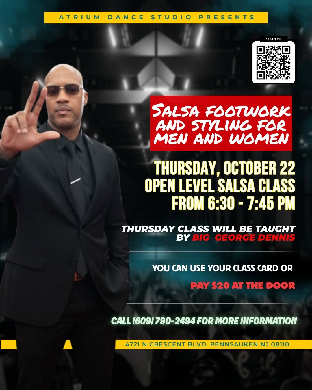 Salsa Footwork & Styling with Big George Dennis Atrium Dance Studio