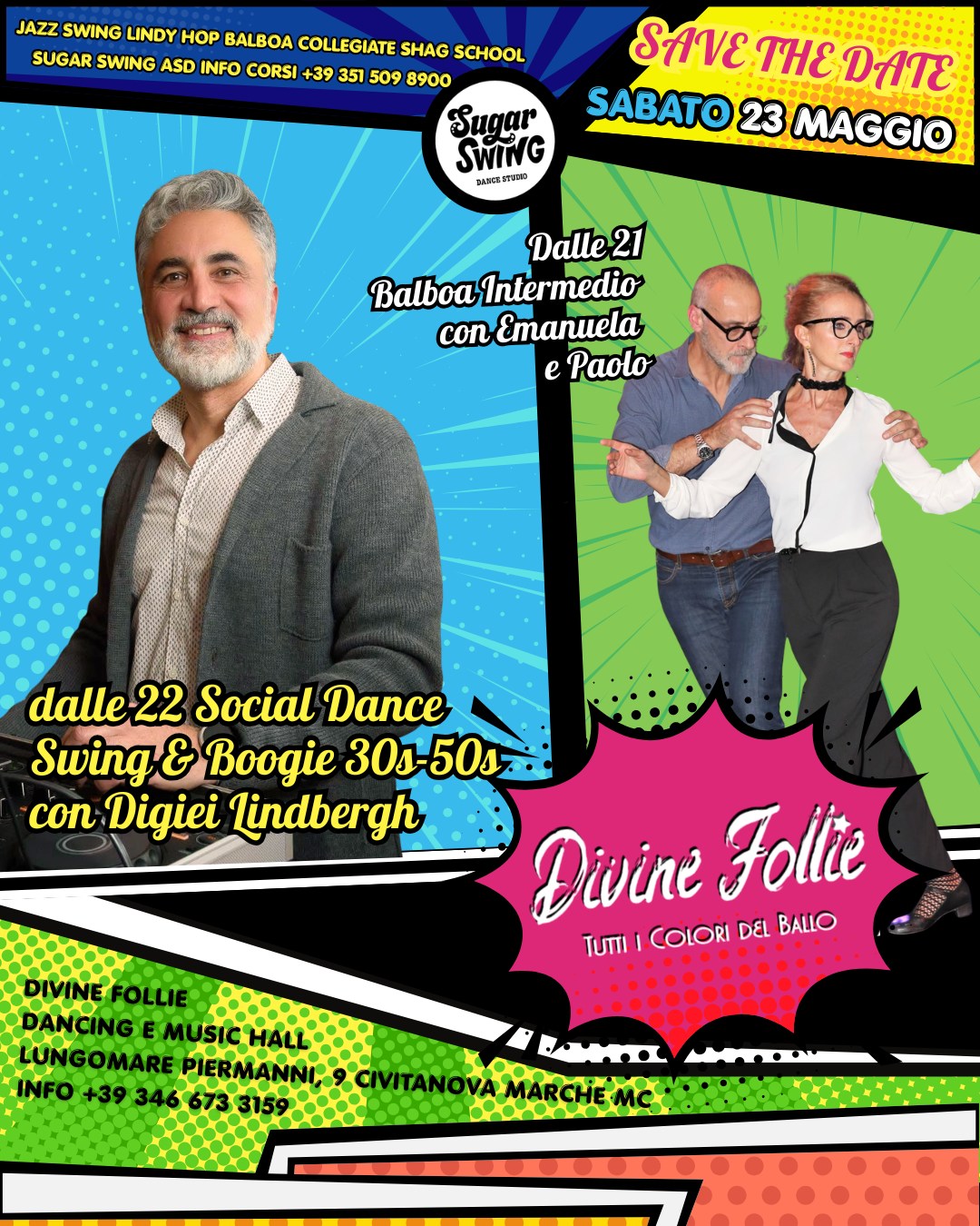 DIVINE FOLLIE Social Dance con Dj Lindbergh + Workshop Balboa con Emi e Paolo