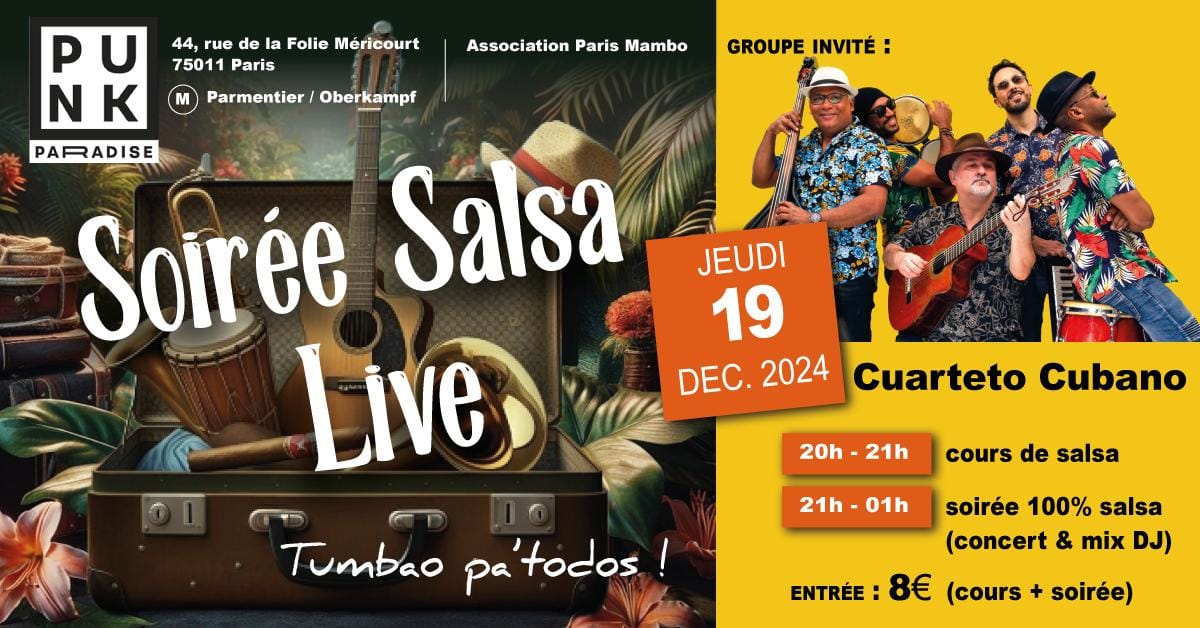 Soirée Salsa Live - Paris 11 (Asso Paris Mambo)