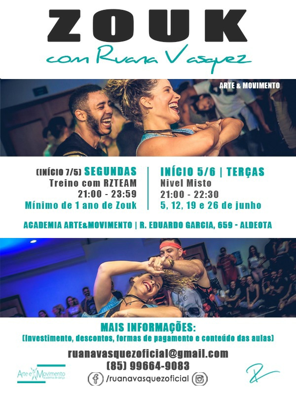 Zouk com Ruana Arte e Movimento