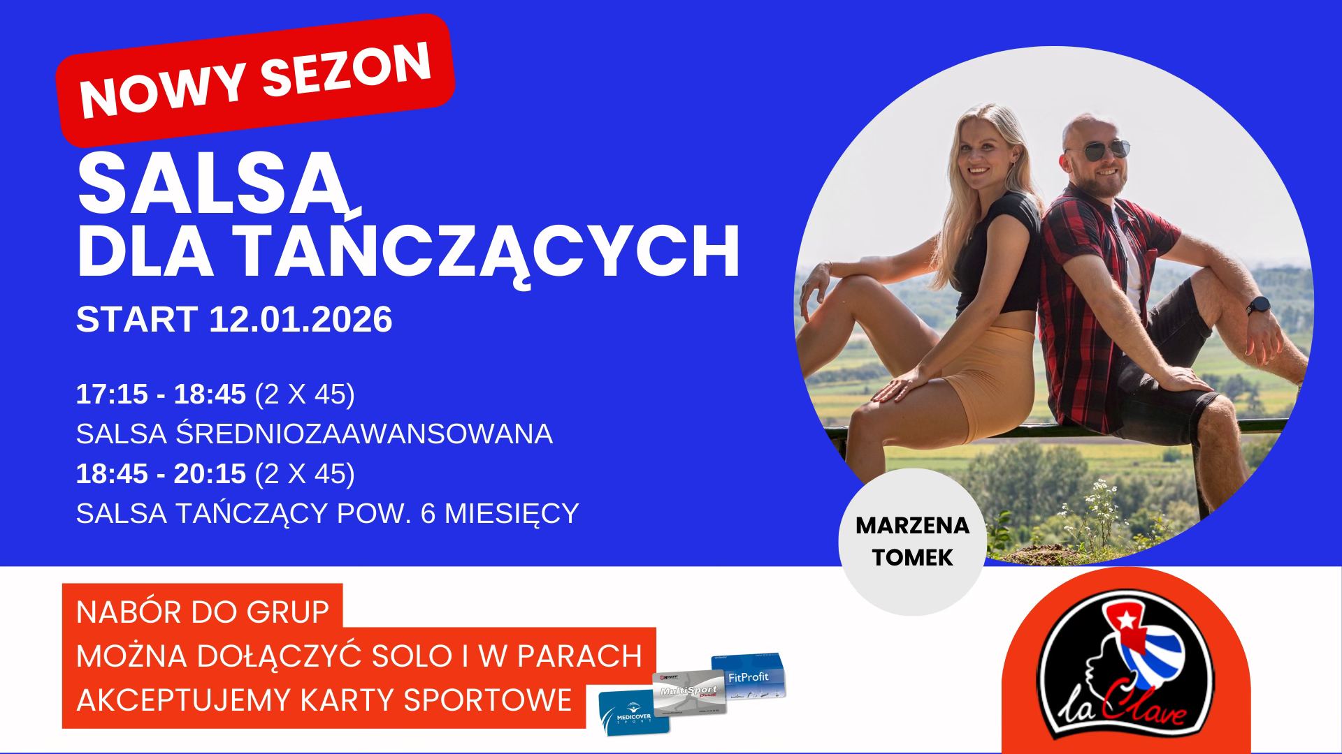 🇨🇺 SALSA DLA TAŃCZĄCYCH z Marzeną i Tomkiem NOWY SEZON NABÓR DO GRUP