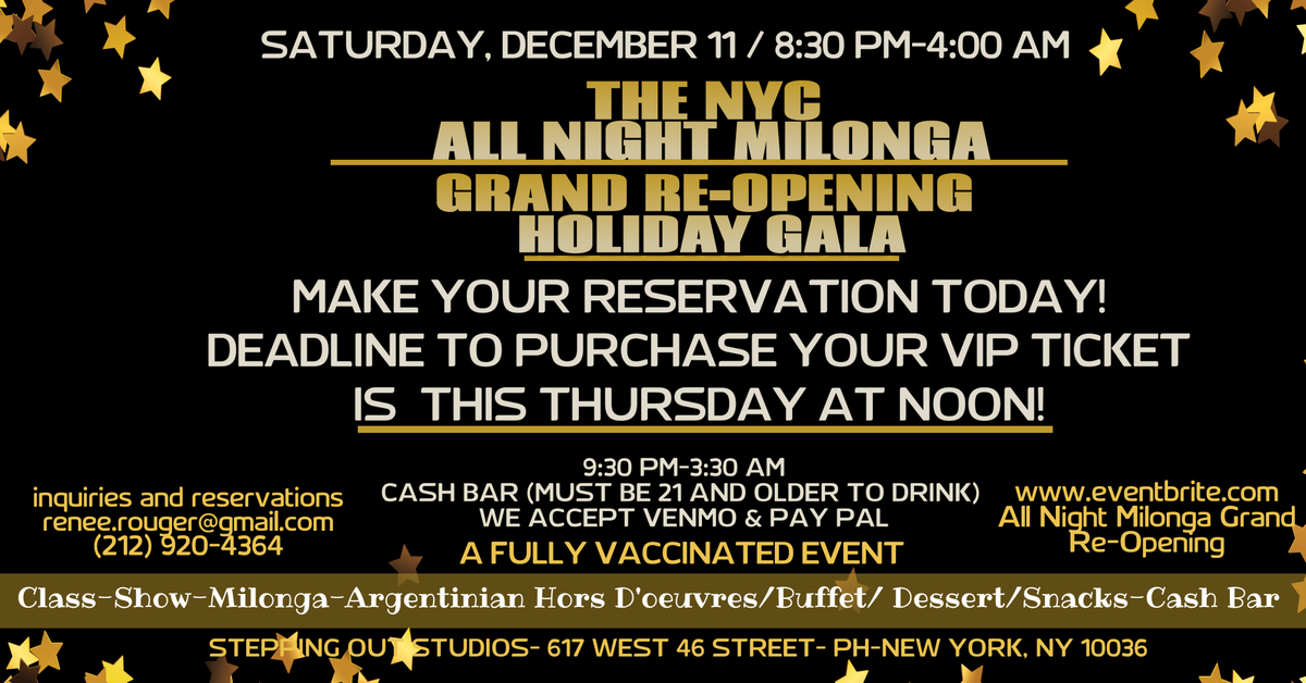 All Night Milonga Grand Re-Opening
