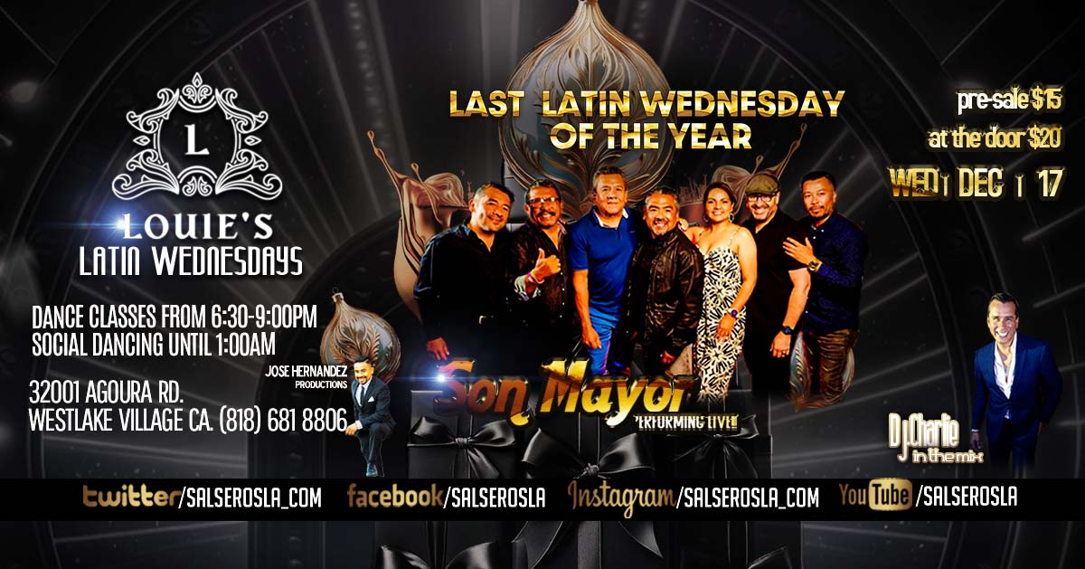 💃 Goodbye 2025 Bash at Club Louie’s Salsa and Bachata Wednesday