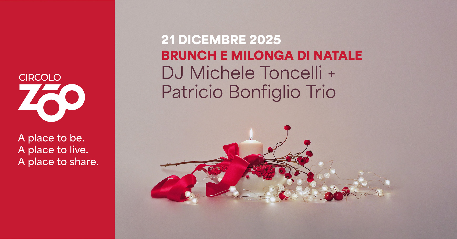 Brunch di Natale + milonga pomeridiana - DJ Michele Toncelli + Patricio Bonfiglio Trio