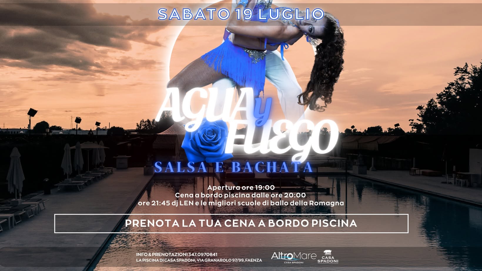 AGUA Y FUEGO Sabato 19 Luglio > Salsa e Bachata Altromare di Casa Spadoni Faenza