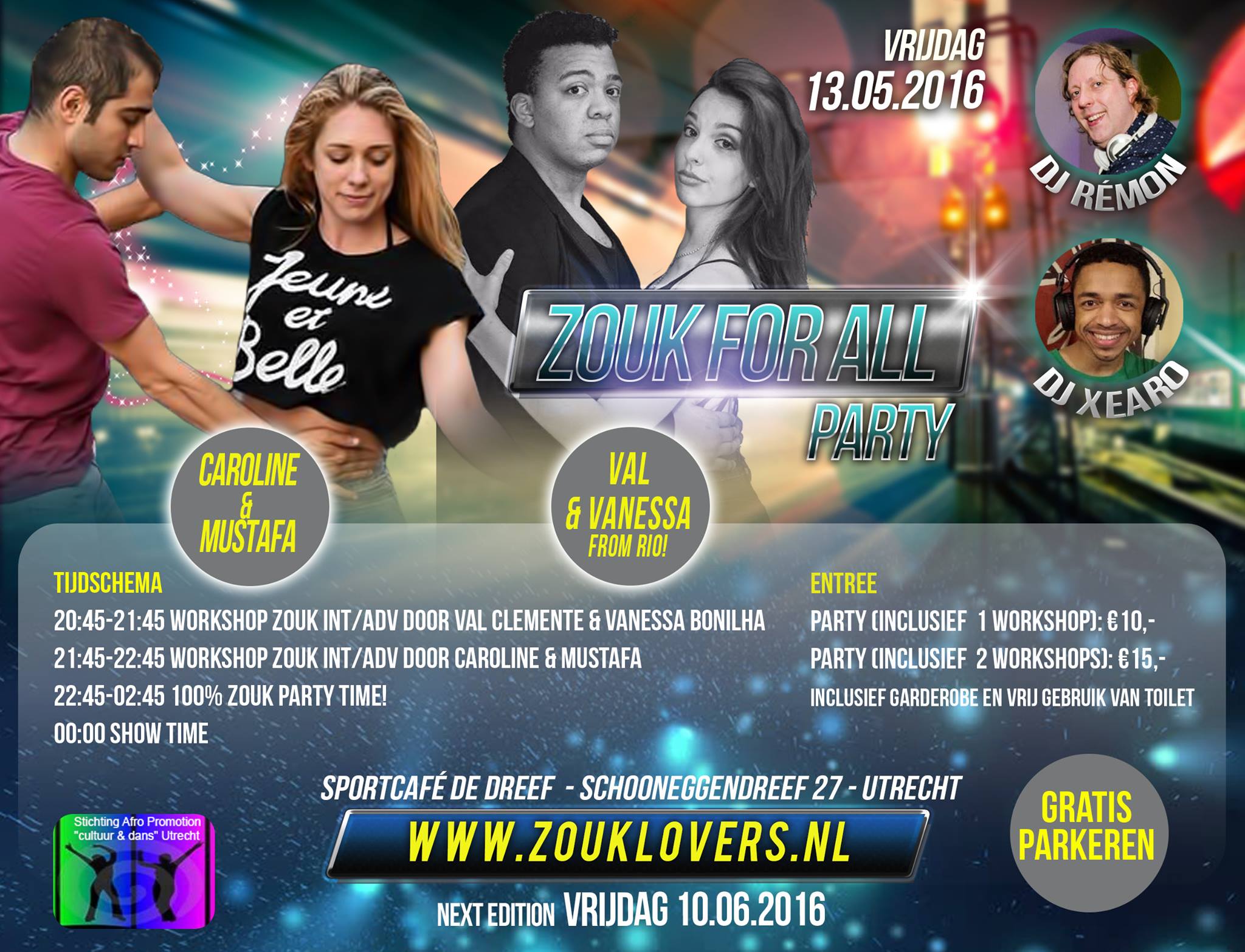 13 5: Zouk for all Party (Utrecht) with Premiere workshop and Brazilian artists!