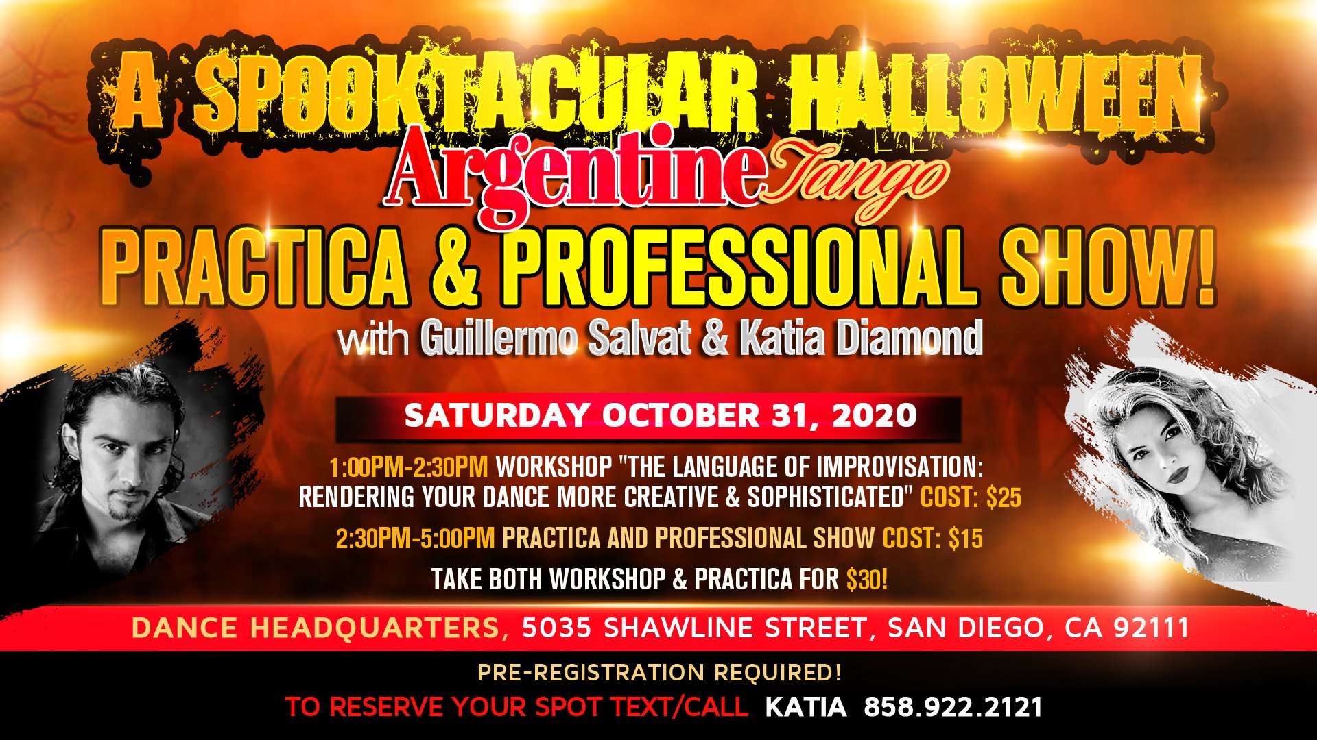 Argentine Tango Workshop, Practica & Show by Guillermo Salvat & Katia Diamond