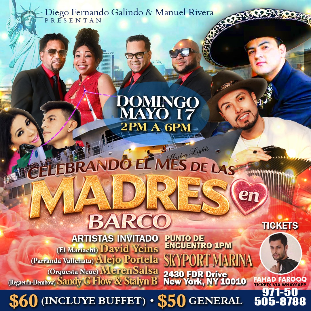 Dia de las Madres en Barco - Merengue, Salsa, Mariachi, Vallenato, Reggaeton Alejo Portella