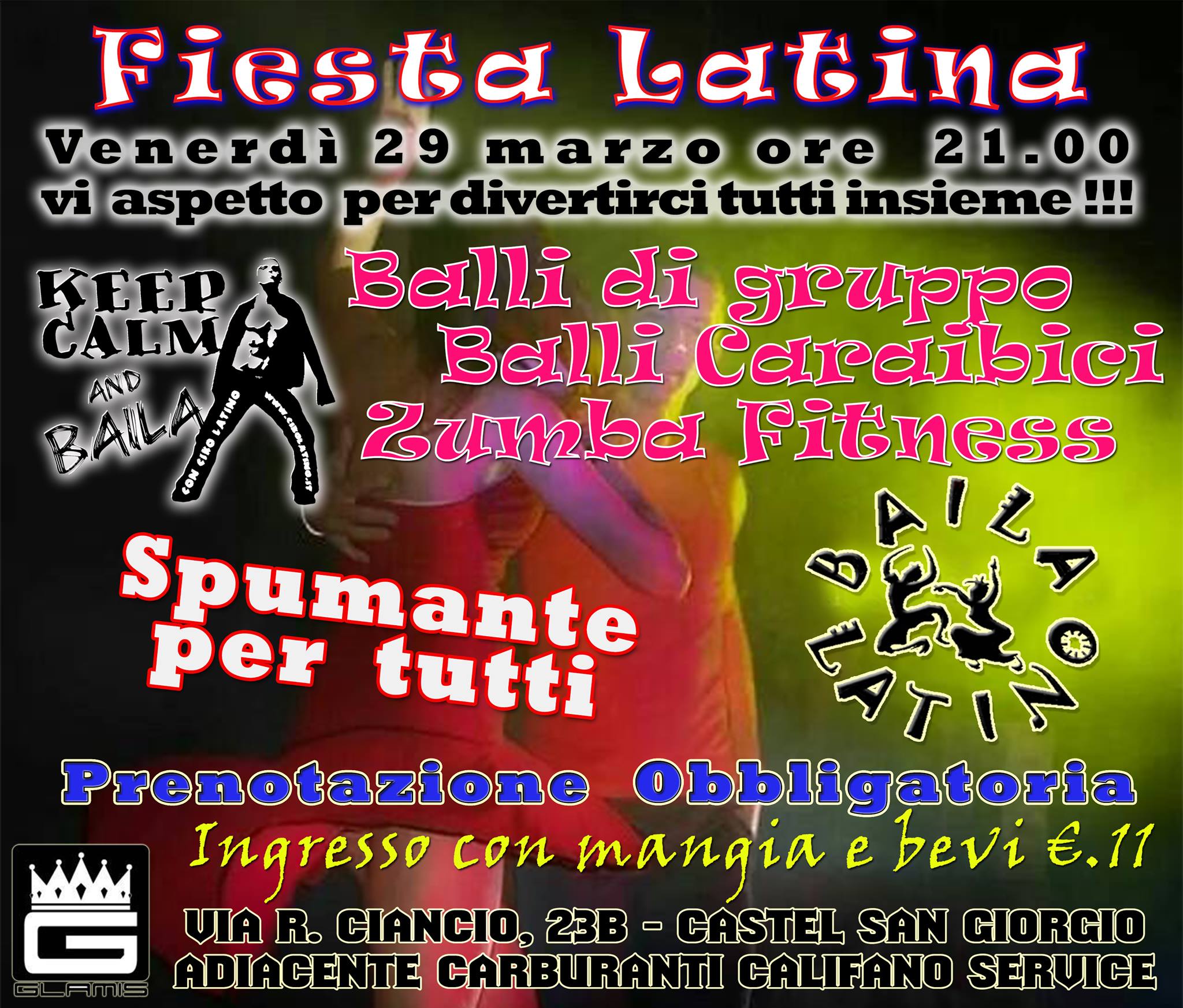 29 marzo Fiesta Latina al Glamis con Ciko Latino