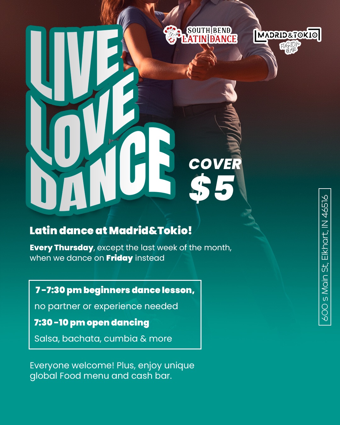 Latin Dance at Madrid & Tokio in Elkhart